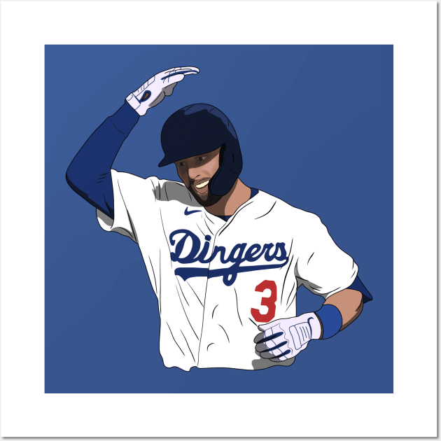 Chris Taylor Hits Dingers Los Angeles Baseball Wall Art by Hevding